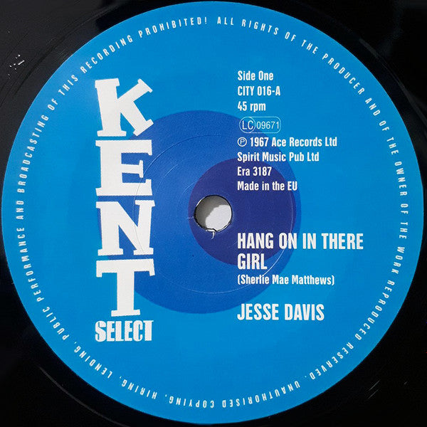 Jesse Davis - Hang On In There Girl/Hang On In There Girl (Instrumental)