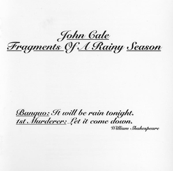 JOHN CALE - FRAGMENTS OF A RAINY SEASON