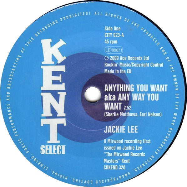 Jackie Lee - Anything You Want AKA Any Way You Want